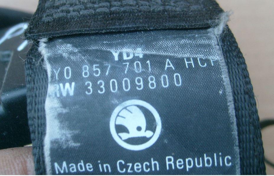Skoda Fabia I 1999-2007 hatchback 1.2 petrol MT 40 kW 2004  Bezpečnostný pás predný ľavý 6Y0857701A