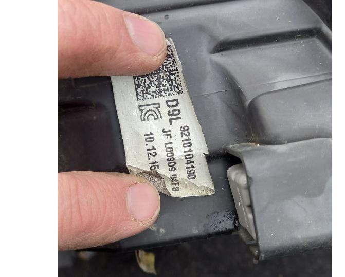 Kia Optima IV 2015-2020 sedan 2.0 16v petrol AT 115 kW 2017  Svetlo predné ľavé 92101-D4190