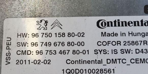 Citroen C5 II 2008-2017 combi 1.6 HDI diesel AT 84 kW 2012  Prepínač 9675015880