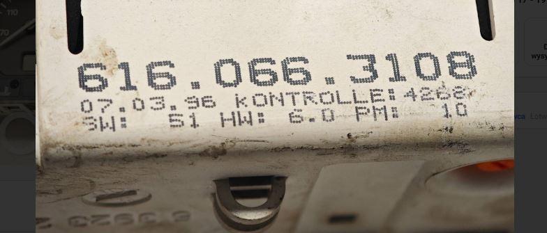 Volkswagen Passat B4 1993-1997 sedan 1.9 TD diesel MT 55 kW 1994  Prístrojová doska 3A0919860M 6160663108 53923262