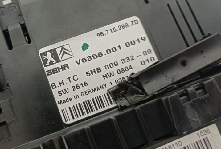 Citroen C5 II 2008-2017 sedan 1.6 HDI diesel 9HZ MT 80 kW 2009  Panel kúrenia/klimatizácie 96715288ZD