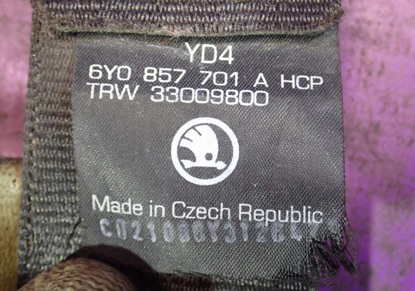 Skoda Fabia I 1999-2007 hatchback 1.2 petrol MT 40 kW 2004  Bezpečnostný pás predný ľavý 6Y0857701A