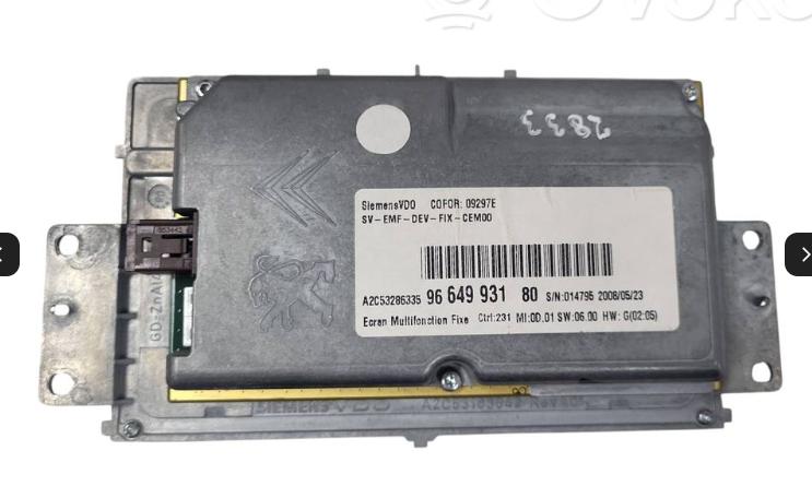 Citroen C5 2008-2017 sedan 2.0 HDI diesel MT 103 kW 2009  Displej 9664993180