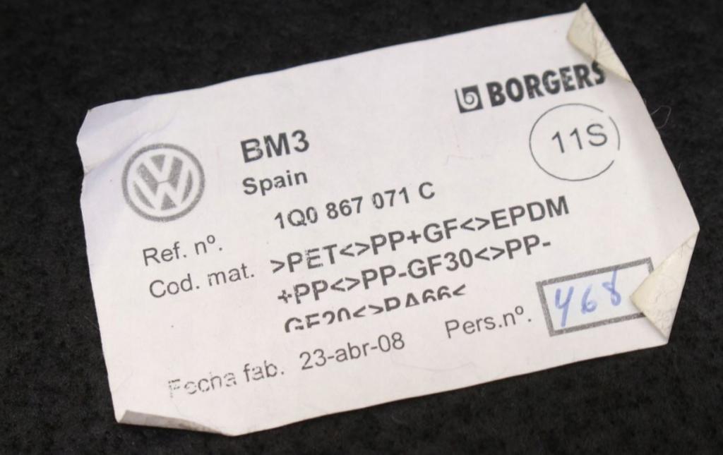 Vw Eos 2008 Pláto kufra 1Q0867071C