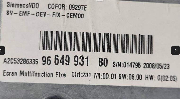 Citroen C5 2008-2017 sedan 2.0 HDI diesel MT 103 kW 2009  Displej 9664993180