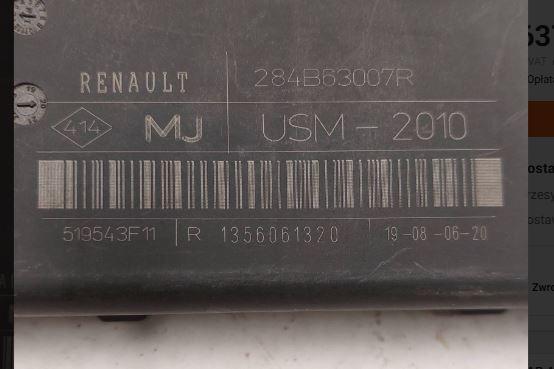 Renault Master III 2010-2019 hatchback 2.3 DCI diesel MT 81 kW 2015  Poistková skrinka 284B63007R USM2010 1356061320