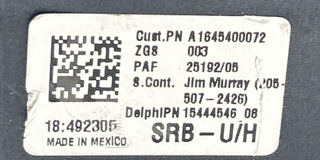 Mercedes ML W164 2005-2011 hatchback 3.0 CDI diesel AT 165 kW 2008  Poistková skrinka A1645400072 2519205 5072426