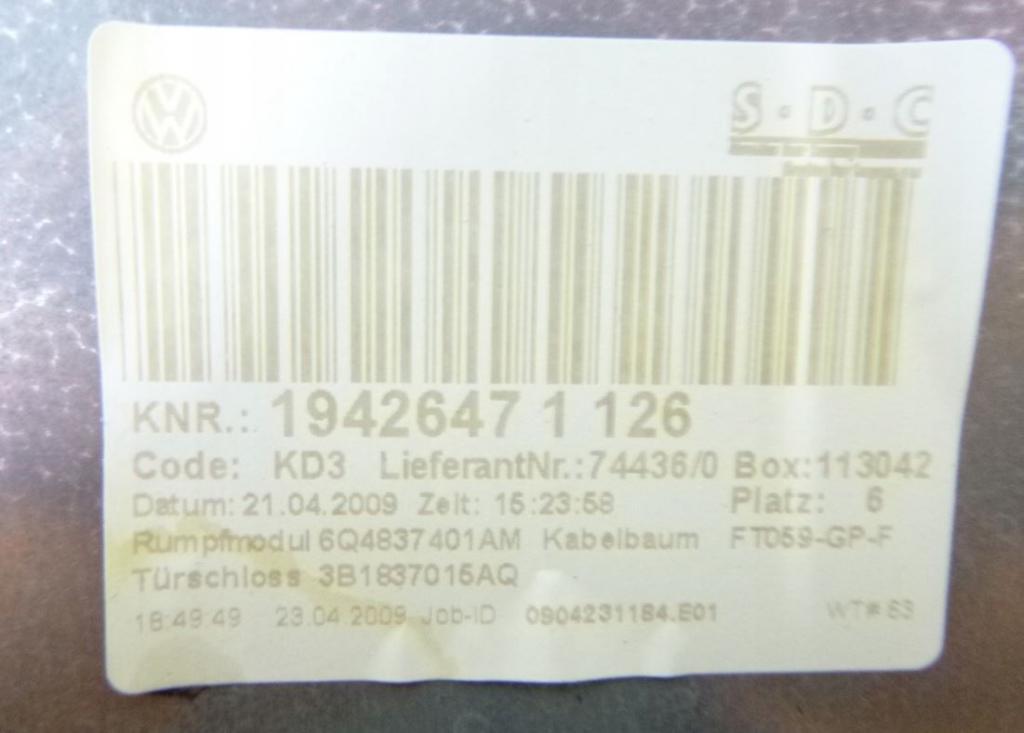 Volkswagen Polo IV 9N 2001-2009 sedan 1.4 TDI diesel 55 kW 2003  Mechanizmus stieračov predný ľavý 6Q2959802G