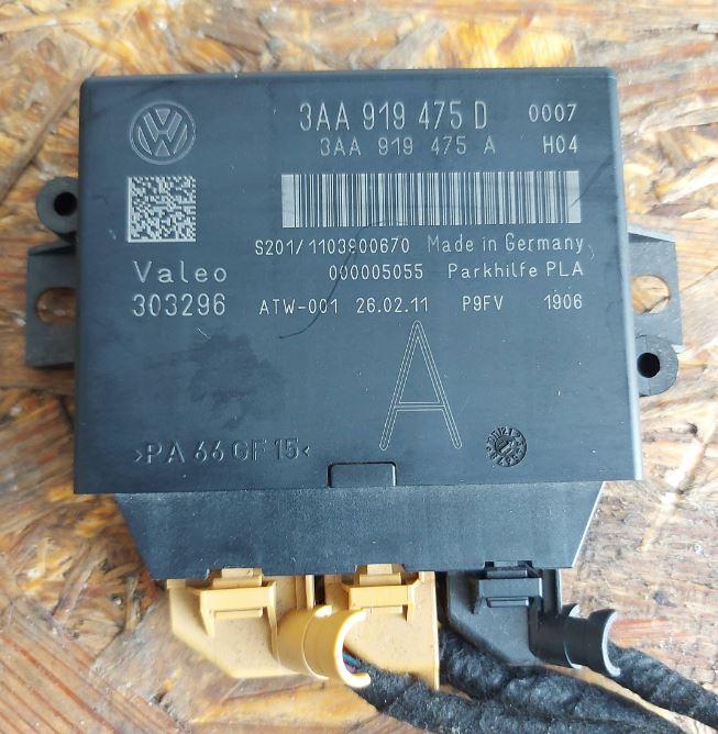 Volkswagen Passat B7 2010-2014 sedan 1.4 TSI petrol MT 90 kW 2011  Modul parkovacích senzorov 3AA919475D 3AA919475A 303296