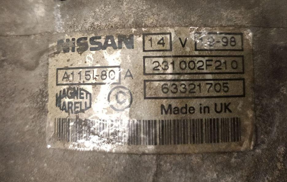 Nissan Primera P11 1996-2002 sedan 2.0 16v petrol MT 110 kW 2000  Alternátor 231002F210