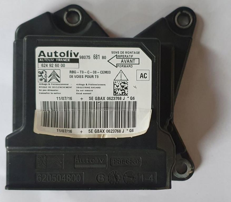 Peugeot 308 II 2013-2021 hatchback 1.6 THP petrol 5F02 MT 92 kW 2013  Riadiaca jednotka airbagu 9807568180 624926000