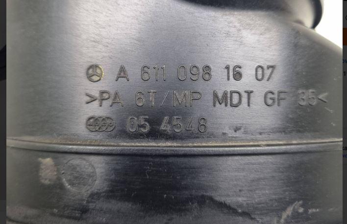 Mercedes E W211 2002-2009 sedan 2.7 CDI diesel AT 130 kW 2003  Hadica chladenia vzduchu A6110981607 054548