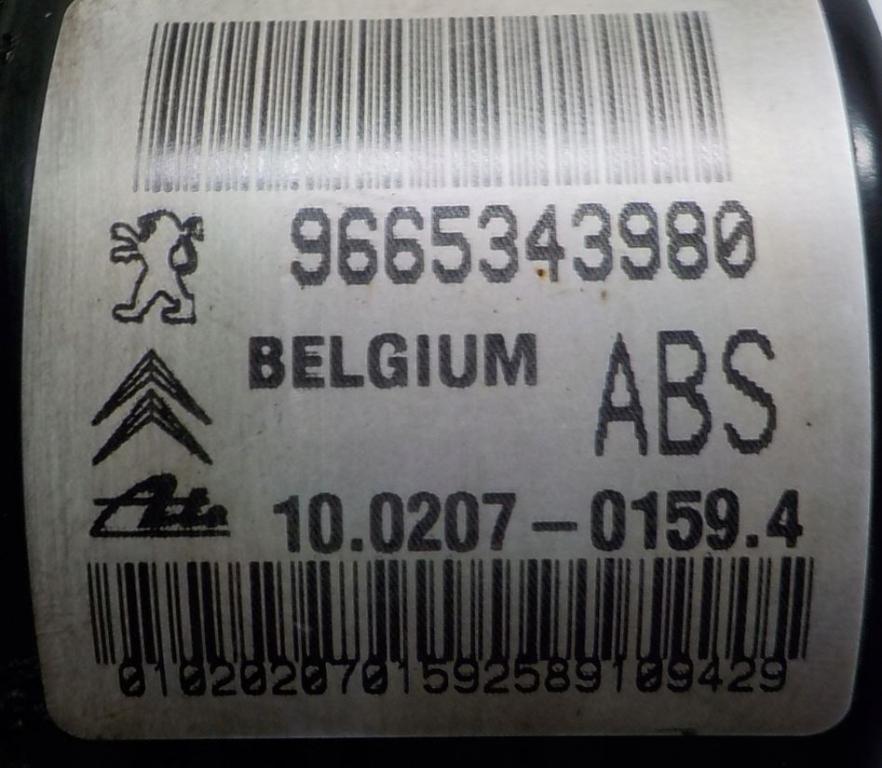 Peugeot 206 hatchback 1.4 8v petrol MT 55 kW 2000  Pumpa ABS 9665343980 10.0207-0159.4 10.0970-1159.3
