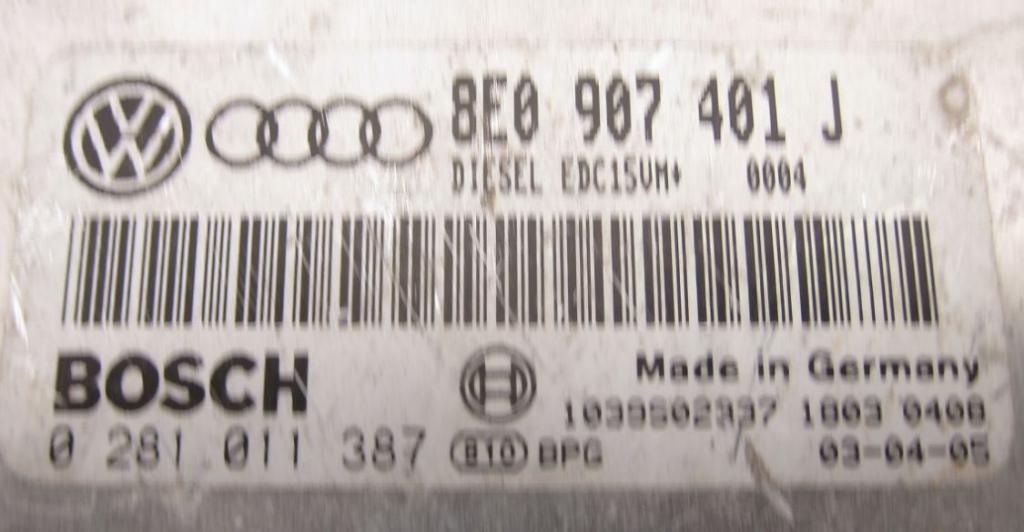 Audi A6 C5 1997-2004 combi 2.5 TDI diesel MT 132 kW 2000  Riadiaca jednotka motora 8E0907401J ; 0281011387