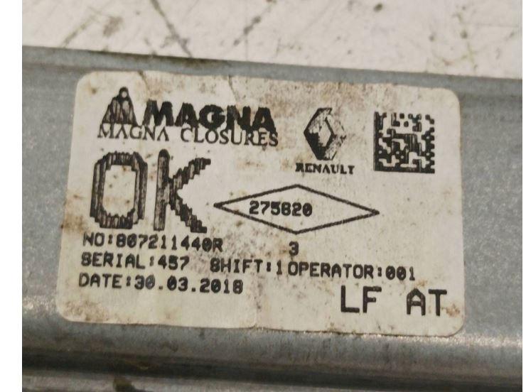 Dacia Sandero II 2012-2020 hatchback 1.0 SCE 12v petrol MT 54 kW 2018  Mechanizmus sťahovania okna predný ľavý 807211440R