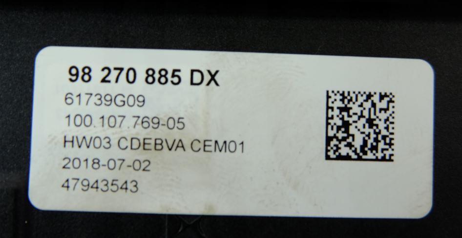 Peugeot 5008 II  hatchback 1.6 HDI 2018  Rýchlostná páka (kulisa) 98270885DX