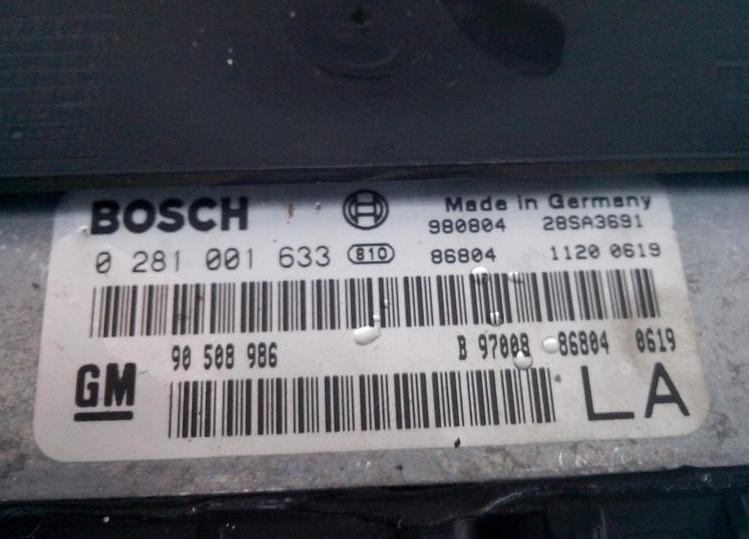 Opel Vectra B 1995-2002 sedan 2.0 DTL diesel MT 60 kW Riadiaca jednotka motora 0281001633 90508986