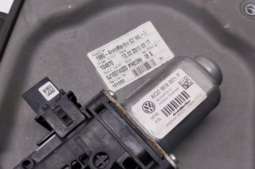 Skoda Fabia II 2007-2014 hatchback 1.2 12v petrol MT 51 kW 2008  Mechanizmus stieračov predný pravý 6Q2959801F