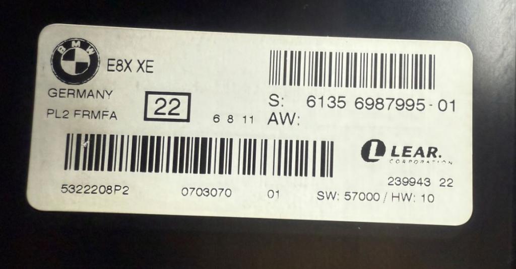 BMW 1 E87 2004-2011 hatchback 2.0 D diesel AT 120 kW 2006  Modul komfortu 61356987995-01