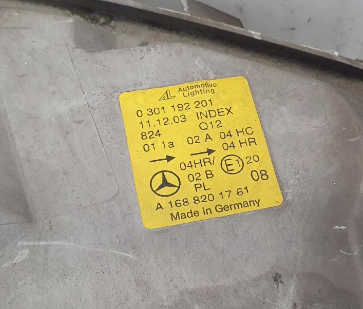 Mercedes A W168 1997-2004 hatchback Svetlo predné ľavé A1688201761