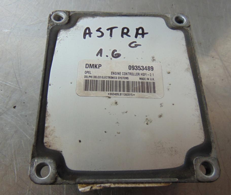 Opel Astra II 1998-2009 hatchback 1.6 petrol Riadiaca jednotka motora (štartovací komplet) 09353489