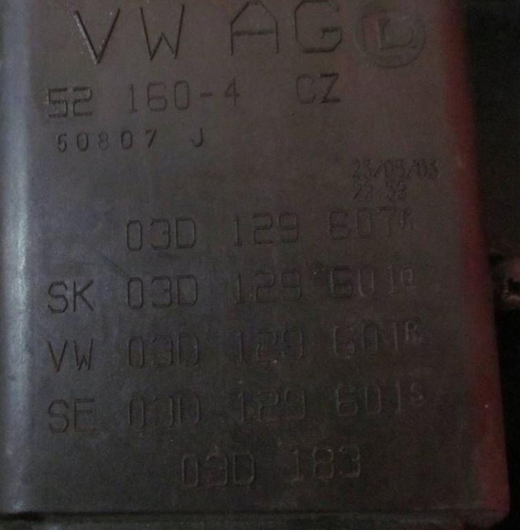 Skoda Fabia I 1999-2007 hatchback 1.2 petrol MT 40 kW 2004  Obal vzduchového filtra 03D129607K