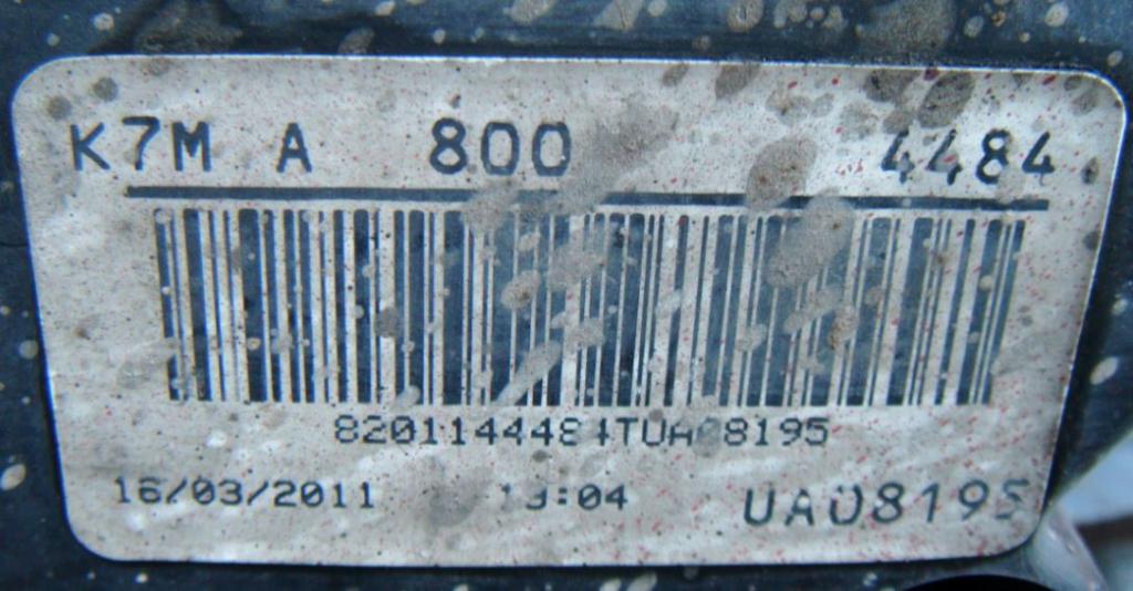 Dacia Sandero I 2008-2012 hatchback 1.6 8v petrol MT 62 kW 2011  Motor benzín K7MA800