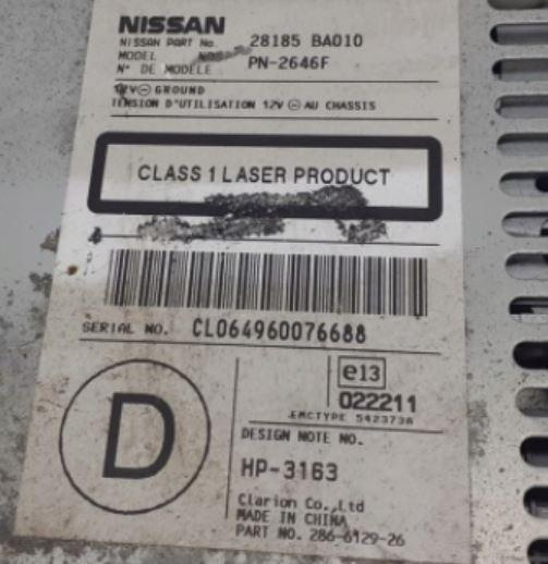 Nissan Primera P12 2001-2007 sedan 1.8 16v petrol MT 85 kW 2003  CD menič 28185-BA010