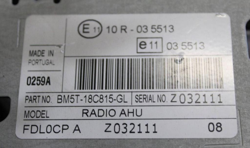Ford Focus Mk3 2010-2018 combi 1.6 TDCI diesel MT 70 kW 2011  Rádio BM5T-18C815-GL