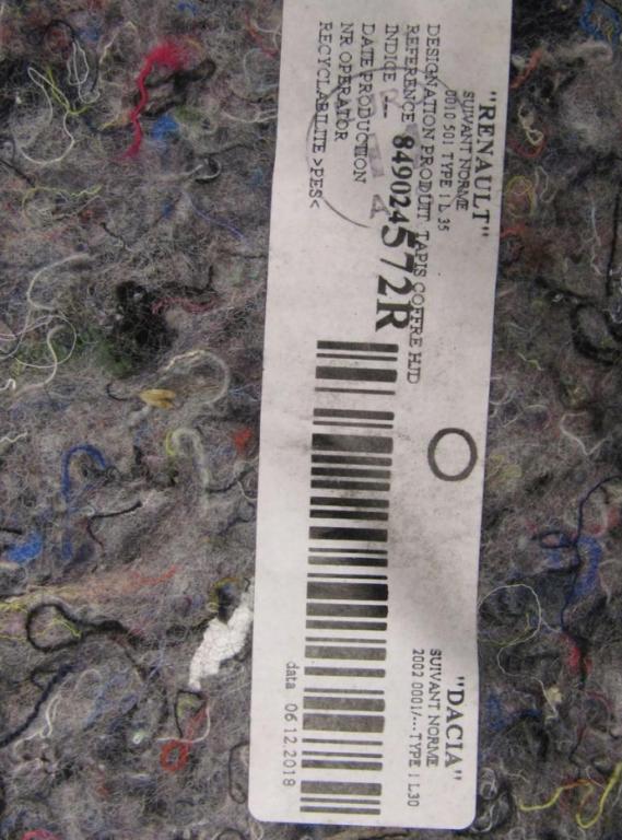 Dacia Duster II 2017-2024 HM suv   Podlaha kufra (batožinového priestoru) 849024572R