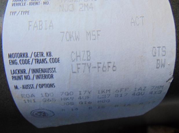 Skoda Fabia III 2014- hatchback 1.0 MPI petrol MT 55 kW 2015  Spätné zrkadlo vonkajšie pravé 6V1857408F LF7Y