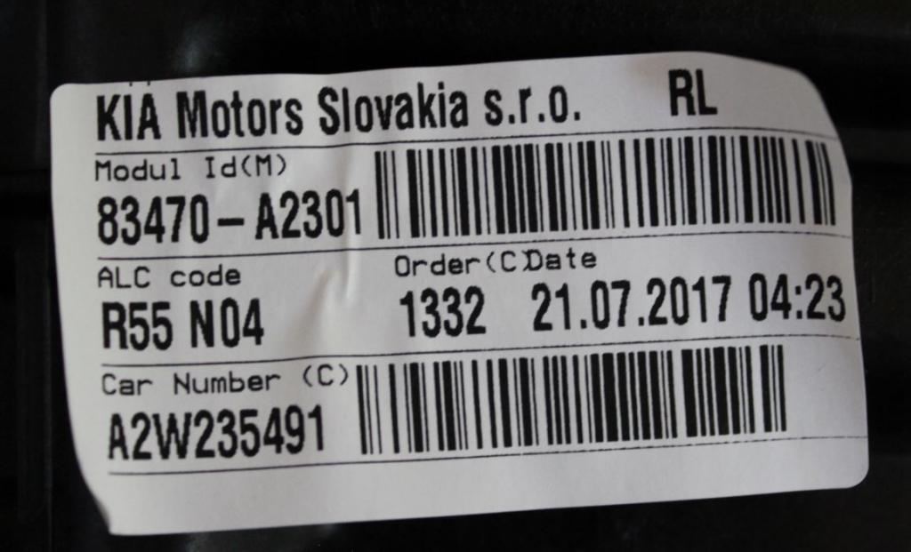 Kia Ceed II 2012-2018 combi 1.6 GDI petrol MT 99 kW 2018  Mechanizmus sťahovania okna zadný ľavý 83470-A2301