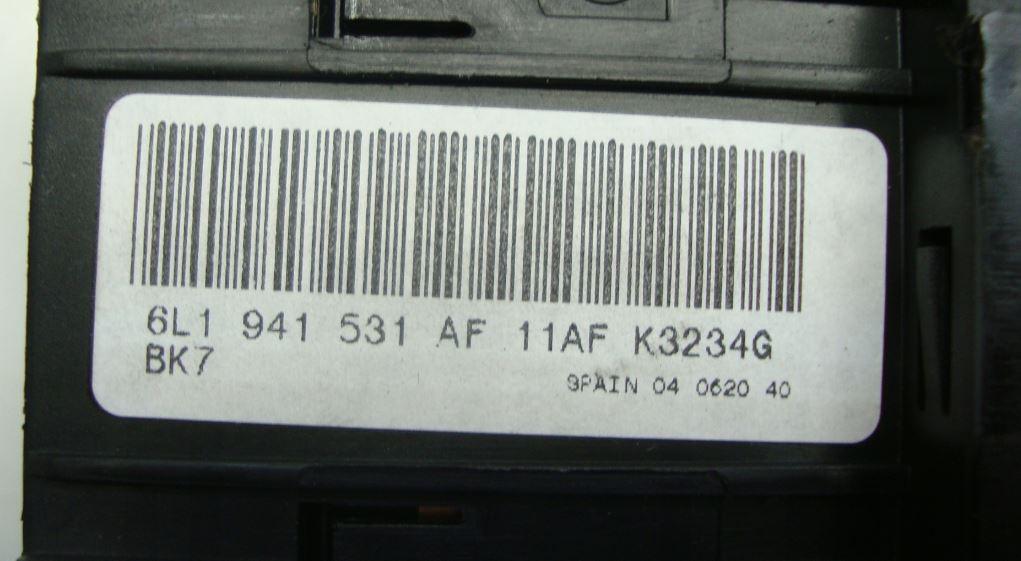Seat Ibiza III 6L 2002-2008 hatchback 1.4 16v petrol MT 55 kW 2002  Prepínač svetiel 6L1941531AF