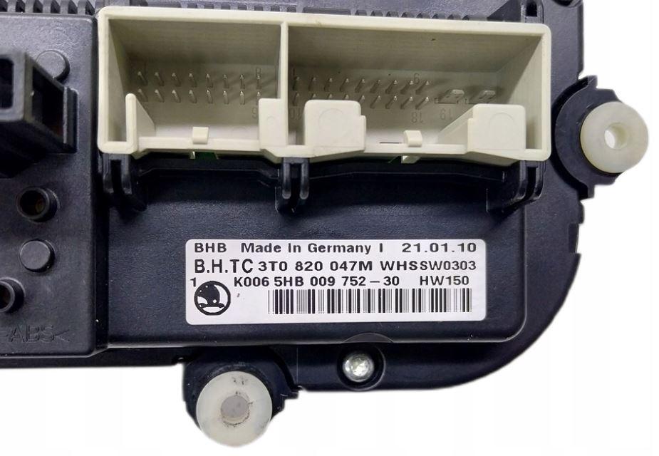 Skoda Octavia II 2004-2013 hatchback 2.0 TDI diesel MT 103 kW 2008  Panel kúrenia/klimatizácie 3T0820047M