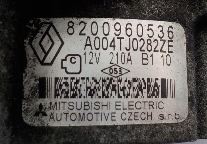Renault Laguna III 2007-2015 hatchback 2.0 DCI diesel MT 110 kW 2008 Alternátor 8200960536