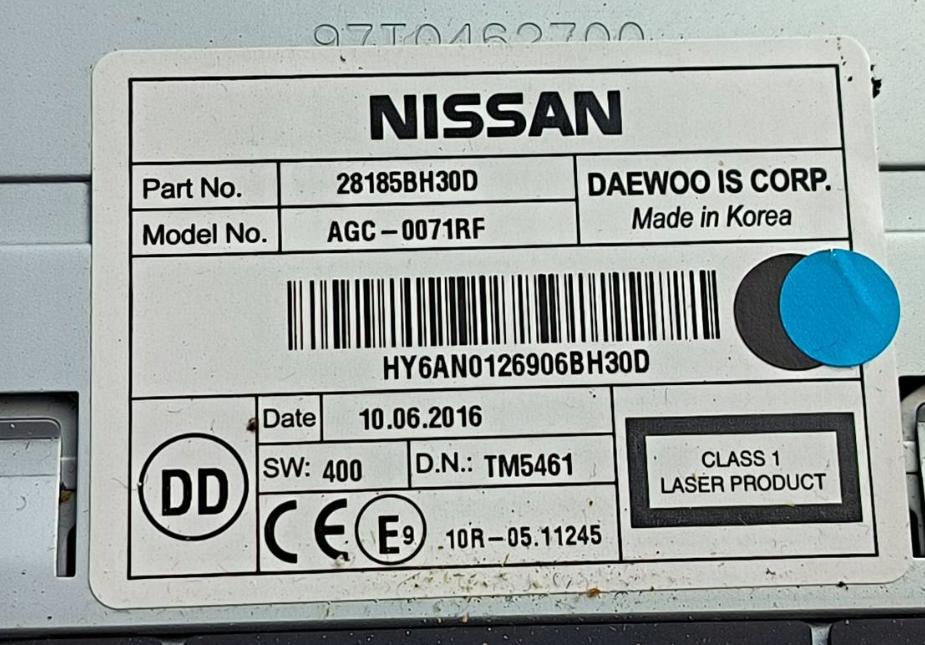 Nissan NV200 2017 Rádio 28185BH30D