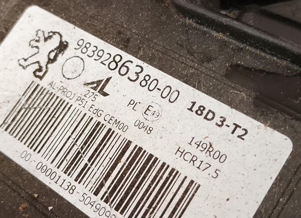 Peugeot 308 T10 2021-24  Svetlo predné pravé 9839286380