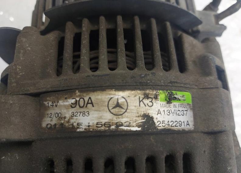 Mercedes A W168 1997-2004 hatchback 1.4 petrol MT 60 kW 2000  Alternátor 0111545602