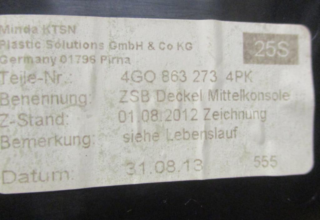 Audi A6 C7 2011-2018 Popolník 4G0863273