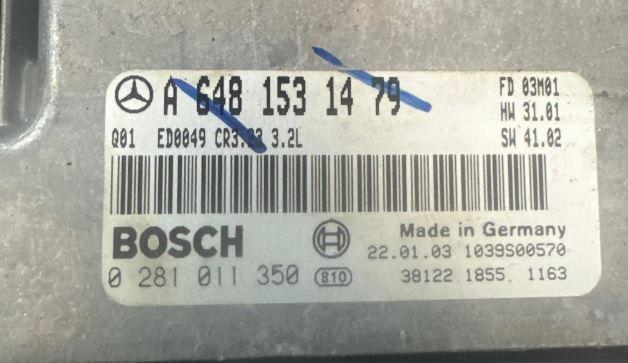 Mercedes E W211 2002-2009 combi 3.2 CDI diesel AT 150 kW 2002 Riadiaca jednotka motora A6481531479 0281011350 1039S00570