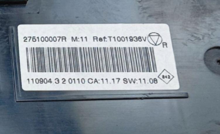 Renault Megane III 2008-2016 hatchback 1.5 DCI diesel MT 78 kW 2010  Panel kúrenia/klimatizácie 275100007R