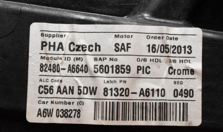 Hyundai I30 II 2012-2016 hatchback 1.4 16v petrol MT 73.2 kW 2012  Mechanizmus stieračov predný pravý 82480-A6640