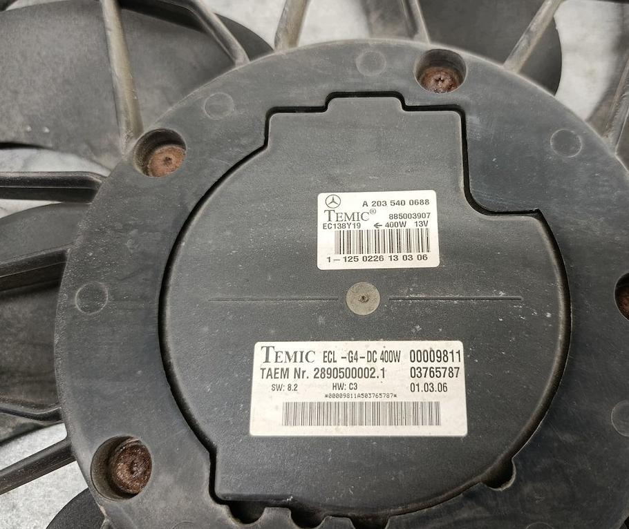 Mercedes C W203 2000-2007 Ventilátor A2035400688 A2035001593