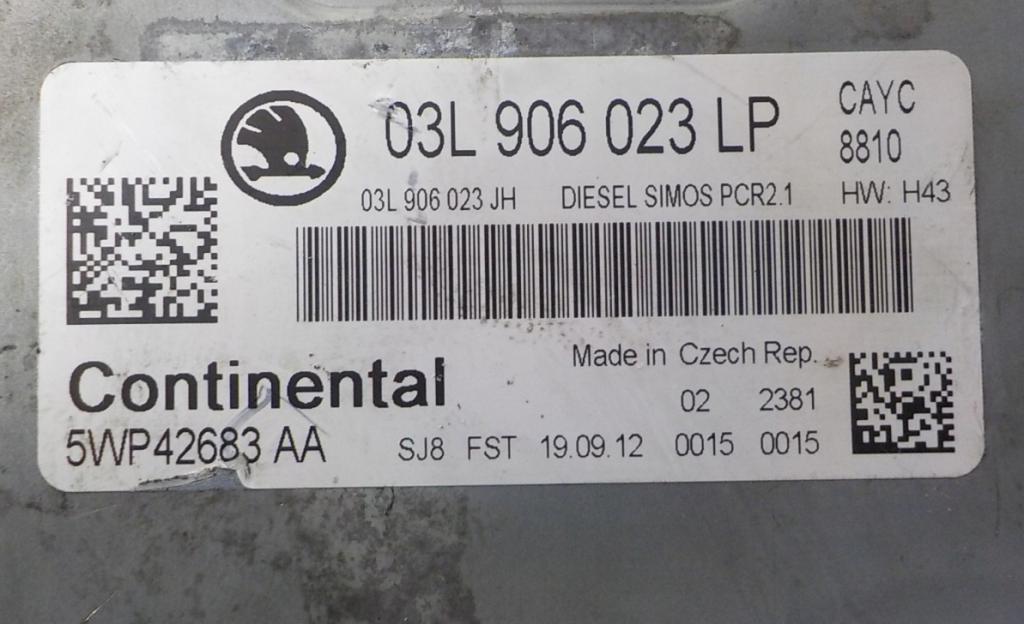 Skoda Octavia II 2004-2013 combi 1.6 TDI diesel MT 77 kW Riadiaca jednotka motora 03L906023LP
