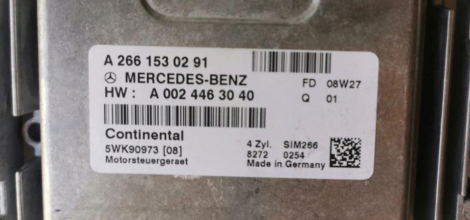 Mercedes B W245 2005-2011 hatchback 2.0 CDI diesel 80 kW 2005  Riadiaca jednotka motora A2661530291 A0024463040 5WK90973