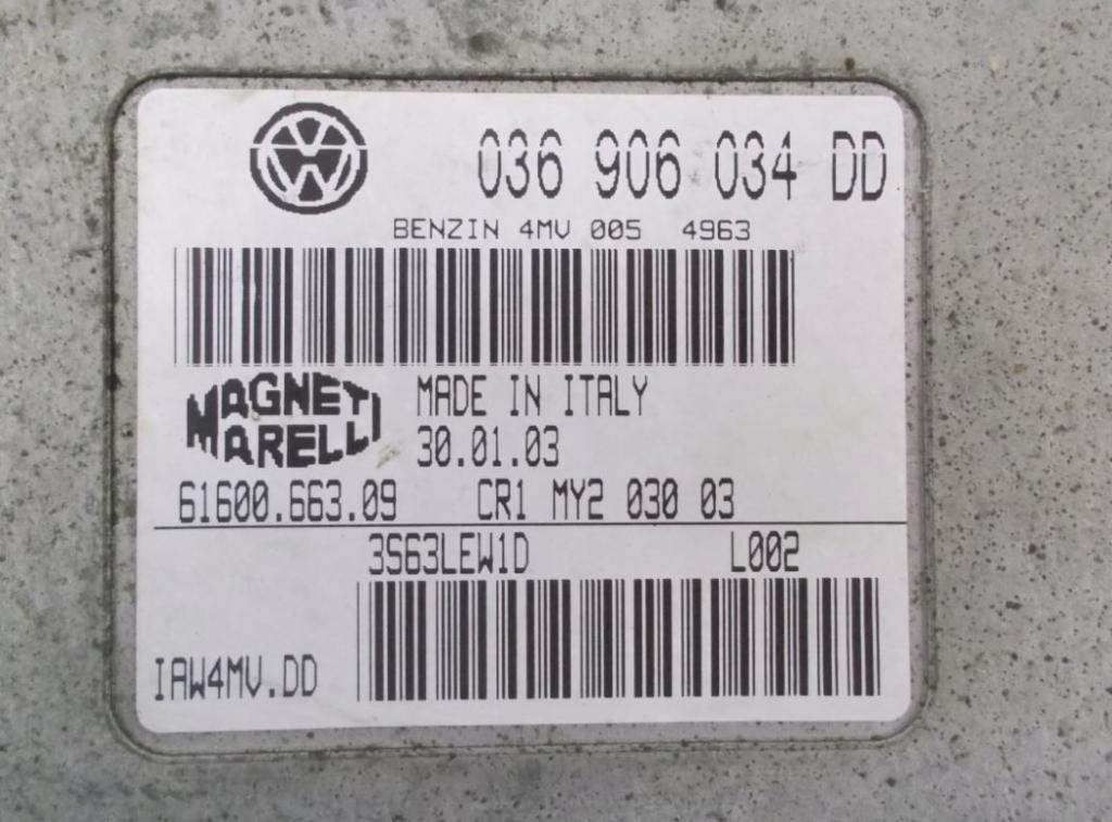 Volkswagen Polo III 6N 1994-2001 sedan 1.4 petrol MT 44 kW 1998  Riadiaca jednotka motora 036906034DD