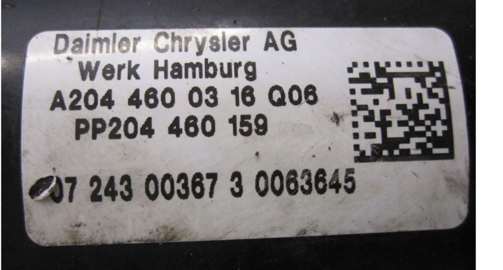 Mercedes GLK X204 2008-2015 hatchback 2.2 CDI diesel AT 125 kW 2010  Blokáda (zámok) volantu A2045458132