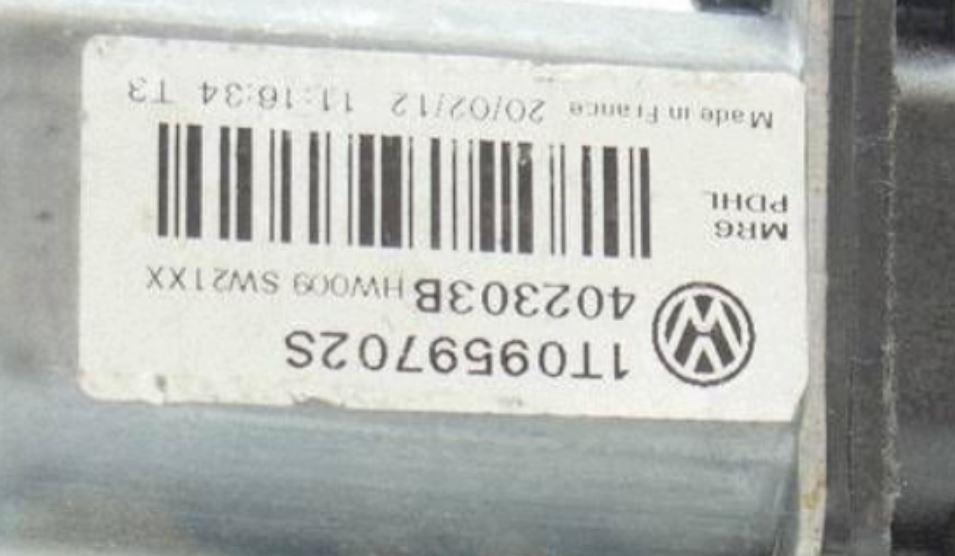 Skoda Octavia II 2004-2013 hatchback 1.4 TSI petrol MT 90 kW 2010  Motorček okien predný pravý 1T0959702S 5K0959792A
