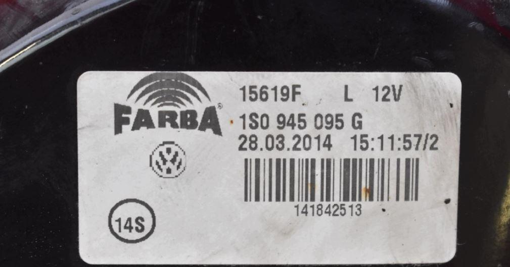 Volkswagen UP 2010-2020 hatchback 1.0 TDI diesel MT 44 kW 2013  Svetlo zadné ľavé 1S0945095G