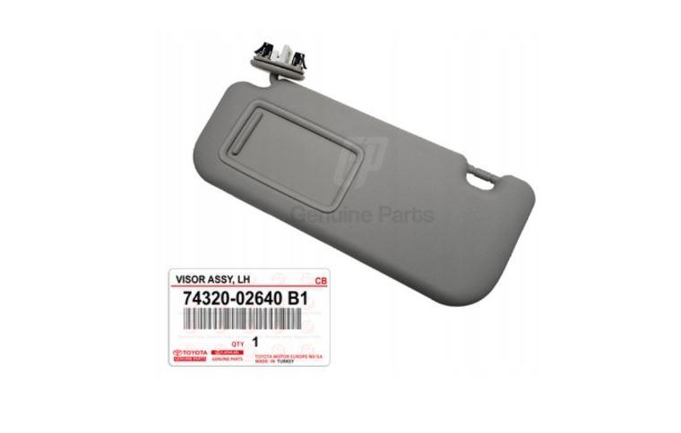 Toyota Auris I 2006-2013 hatchback 1.4 D4D diesel MT 66 kW 2009  Slnečná clona ľavá 74320-02640-B1